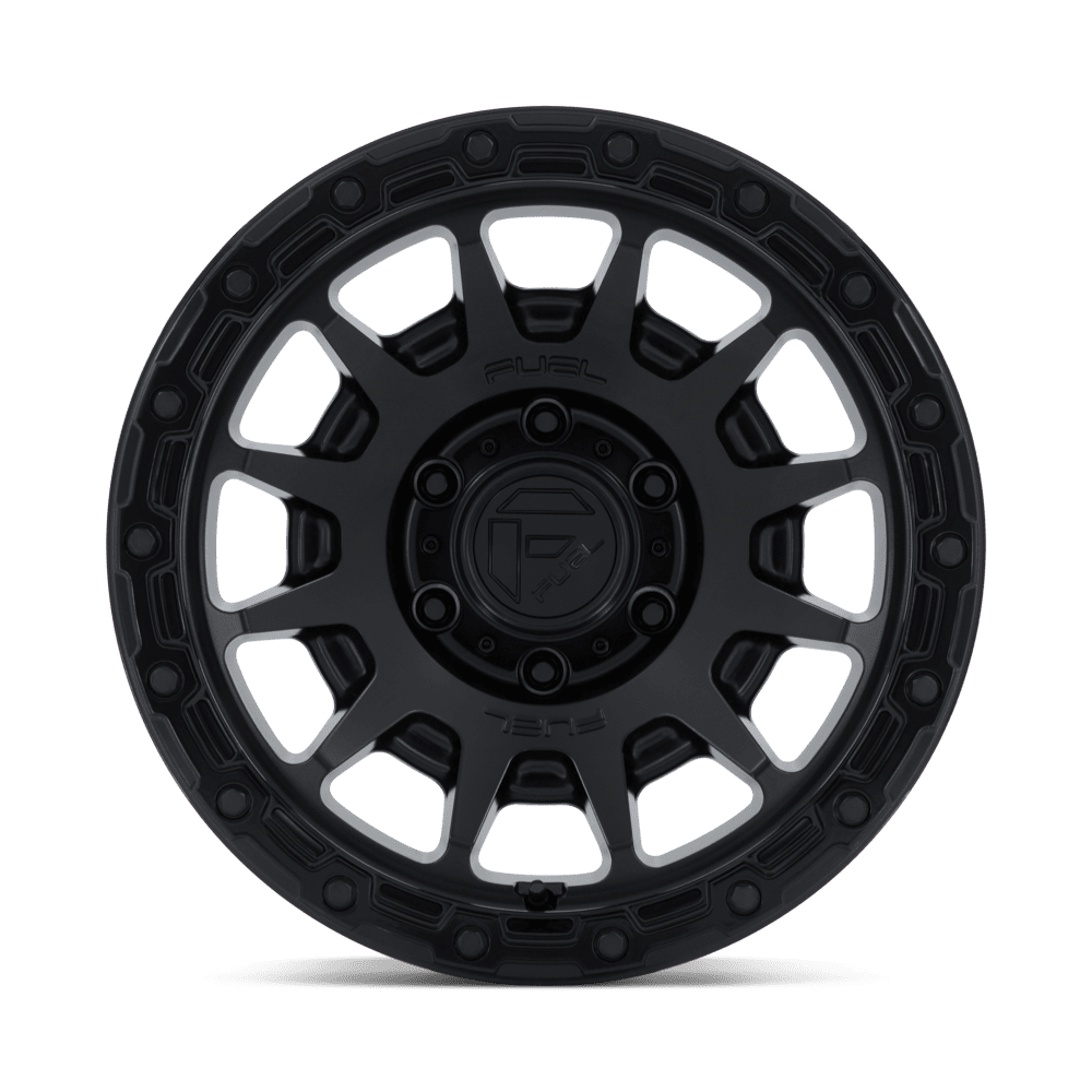 Fuel Wheels | FORTRESS Front View Black