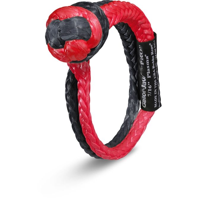 Gator Jaw Soft Shackle Pro Recovery Accessories Bubba Rope Red and Black Display 