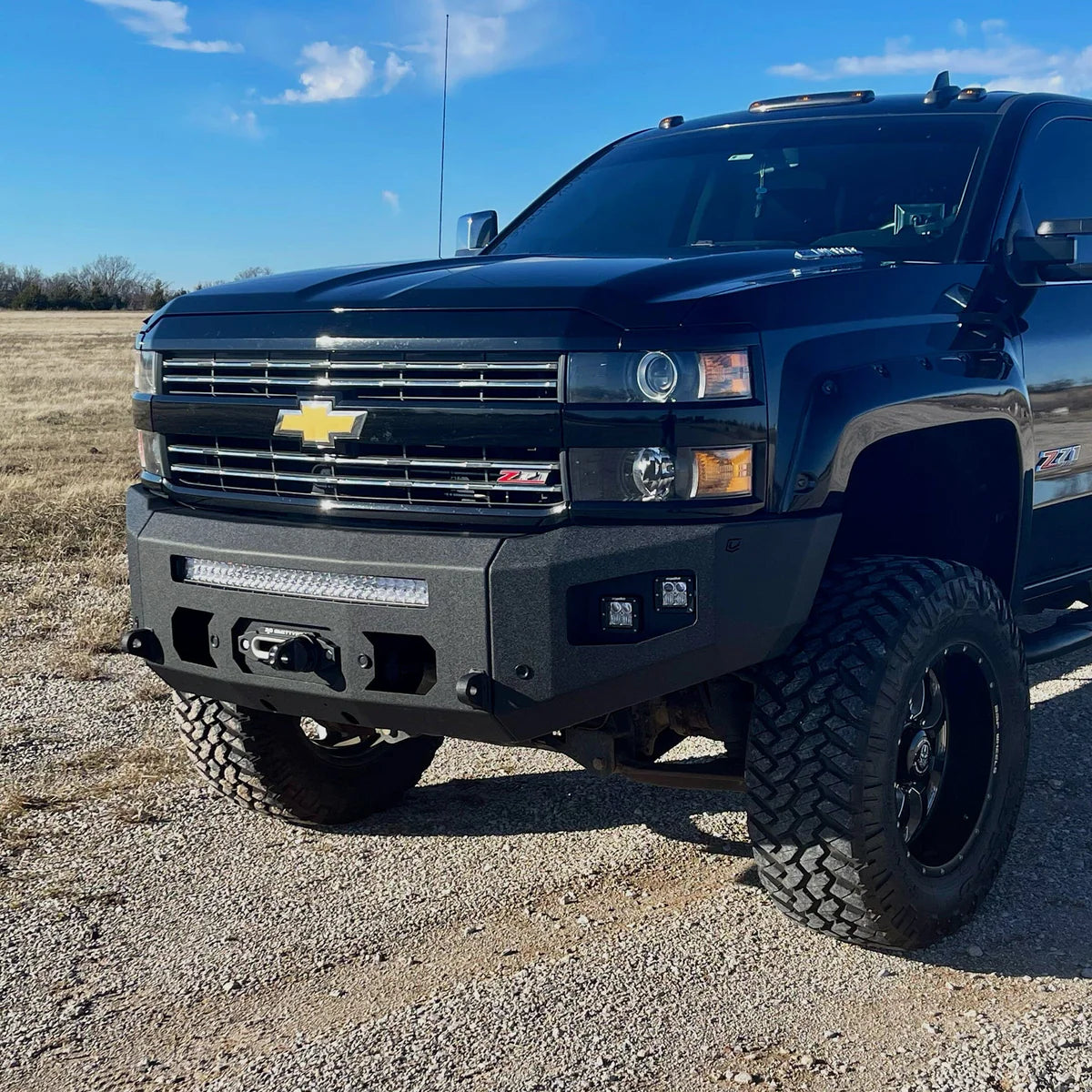 2015-2019 CHEVY SILVERADO 2500/3500 ATTITUDE FRONT WINCH BUMPER Front View