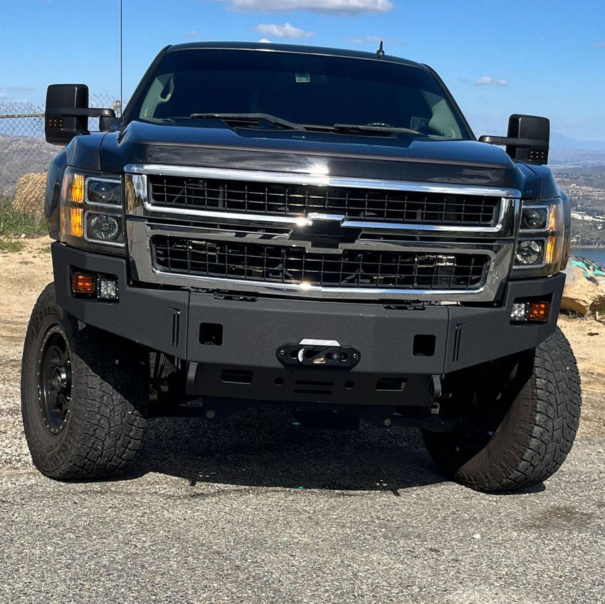 2007.5-2010 CHEVY SILVERADO 2500/3500 OCTANE WINCH BUMPER Front View