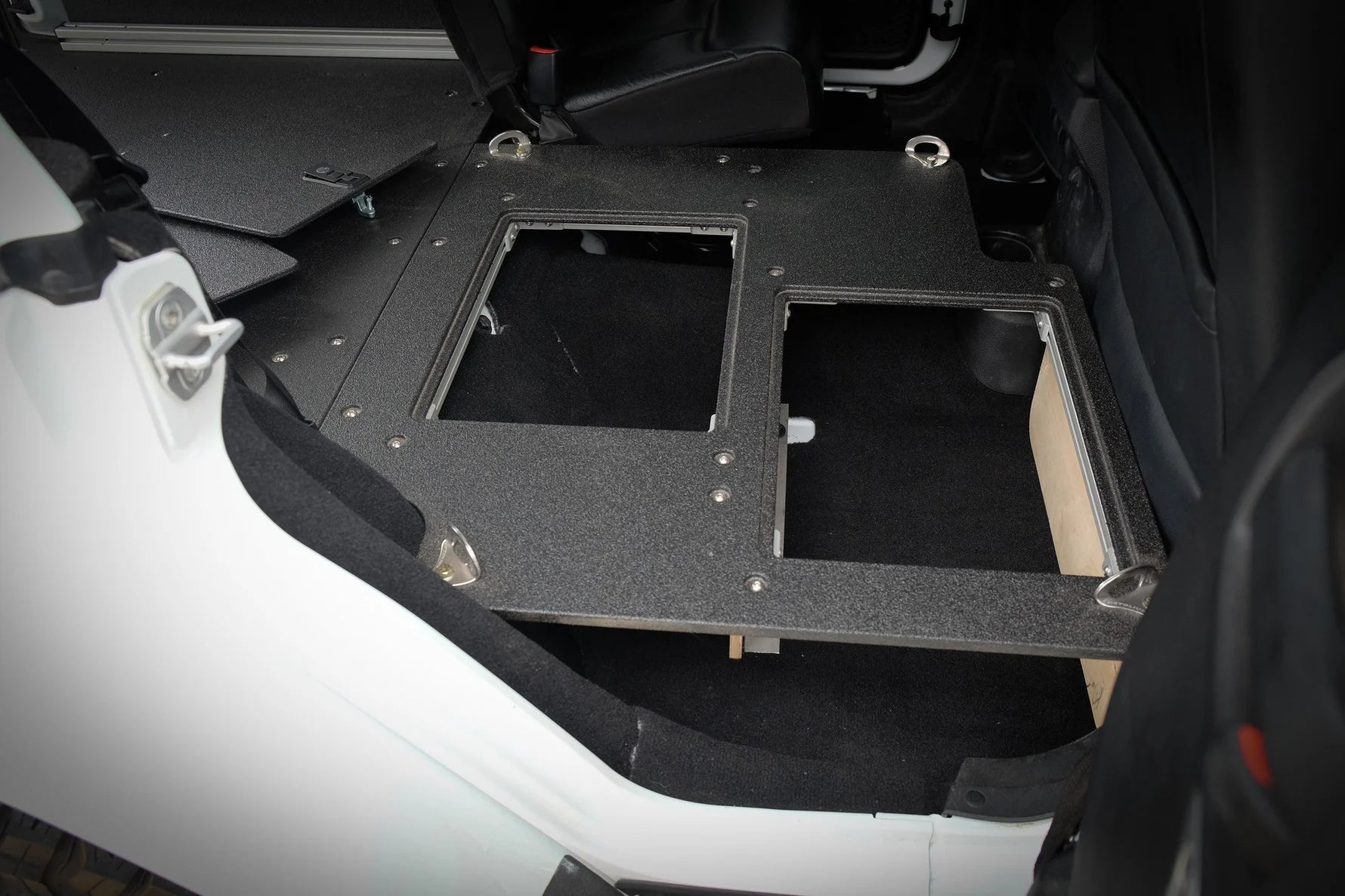 Jeep Wrangler 2007-2018 JKU 4 Door - Second Row Seat Delete Plate System Front View