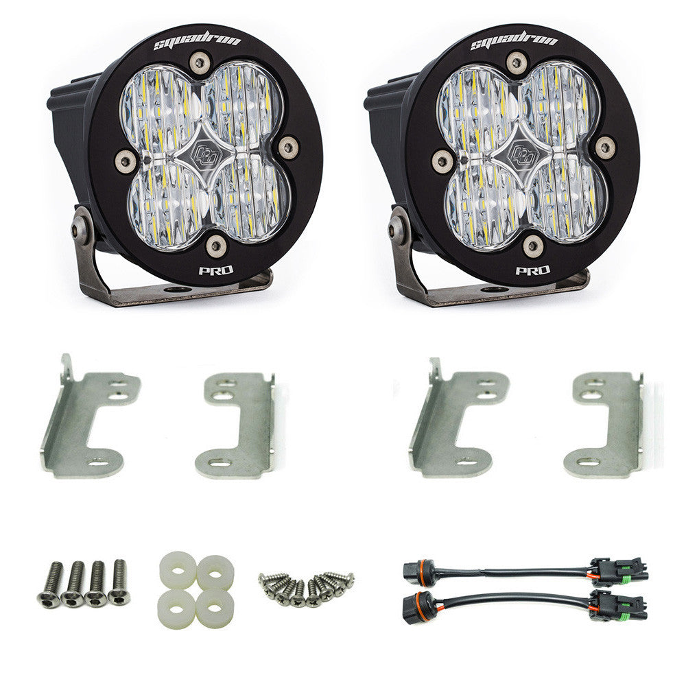 Jeep JK Squadron-R Pro Fog Pocket Light Kit Display of Included Parts 