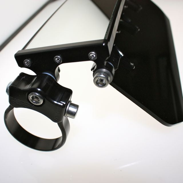 12″ Wide Panoramic Rearview Mirror with Folding Sun Visor – Dark Tinted Shield Side View