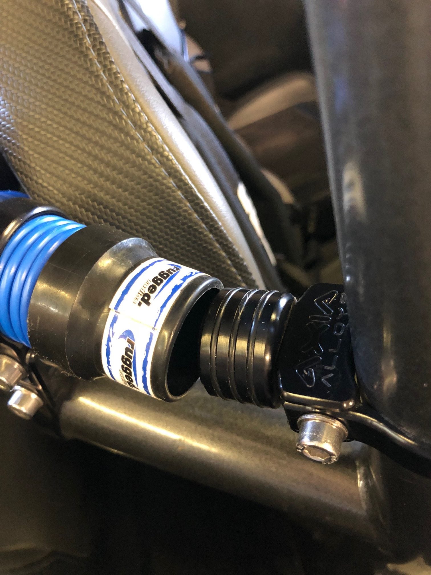 Helmet Race Air Pumper Hose Plug Mount Front View