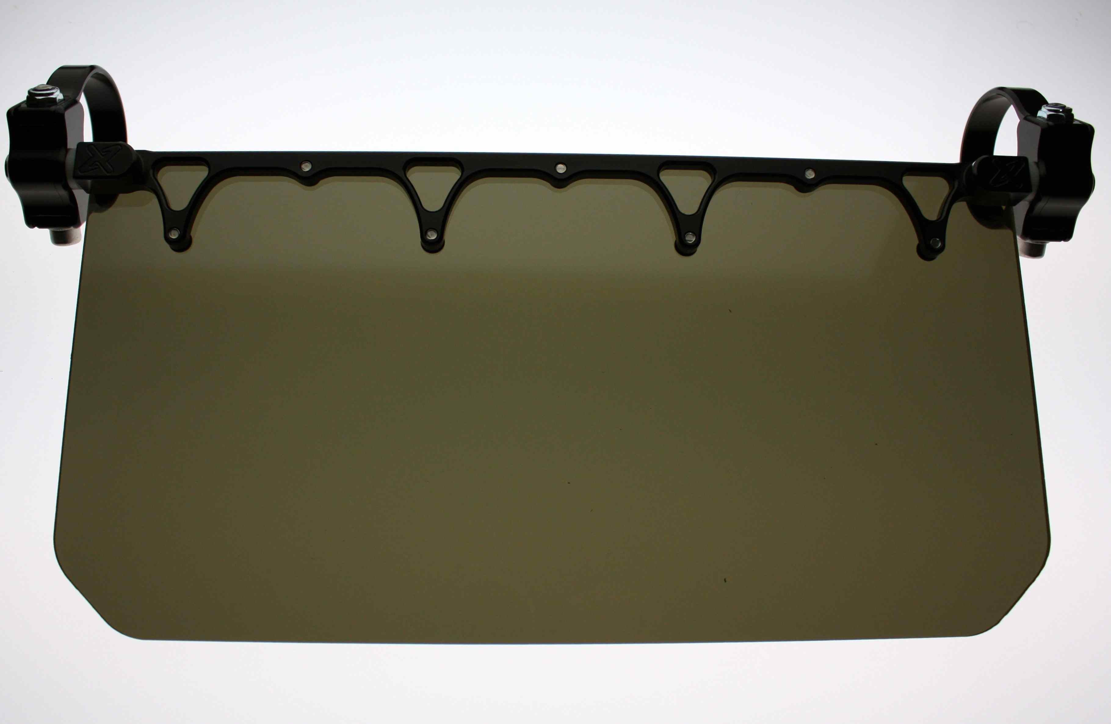 12″ x 6″ Wide Mount Sun Visor – Solid Black Shield Front View