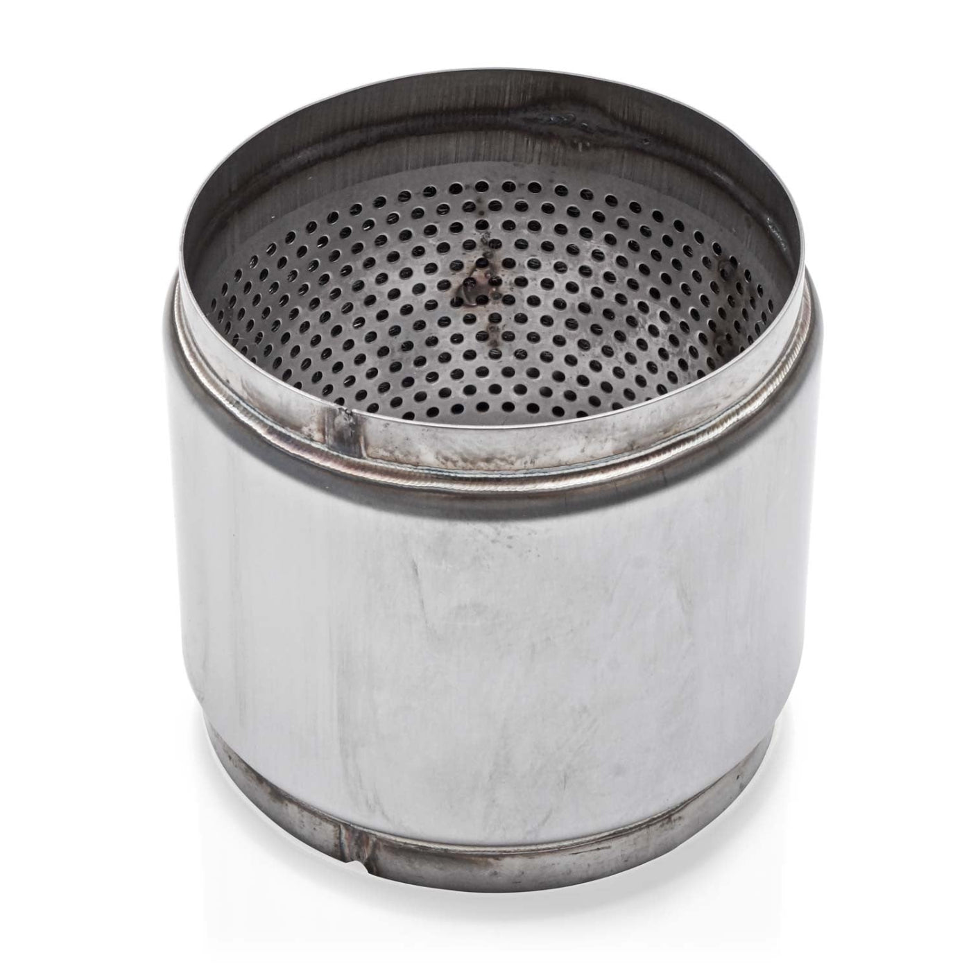 Race Muffler Stainless Steel Front View