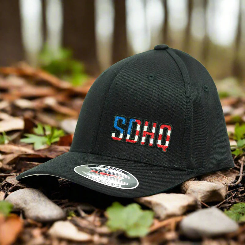 SDHQ USA Black Flex Fit Hat