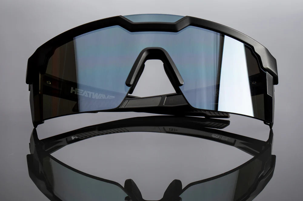 Future Tech | Black Frame - Silver Polarized Lens Front View