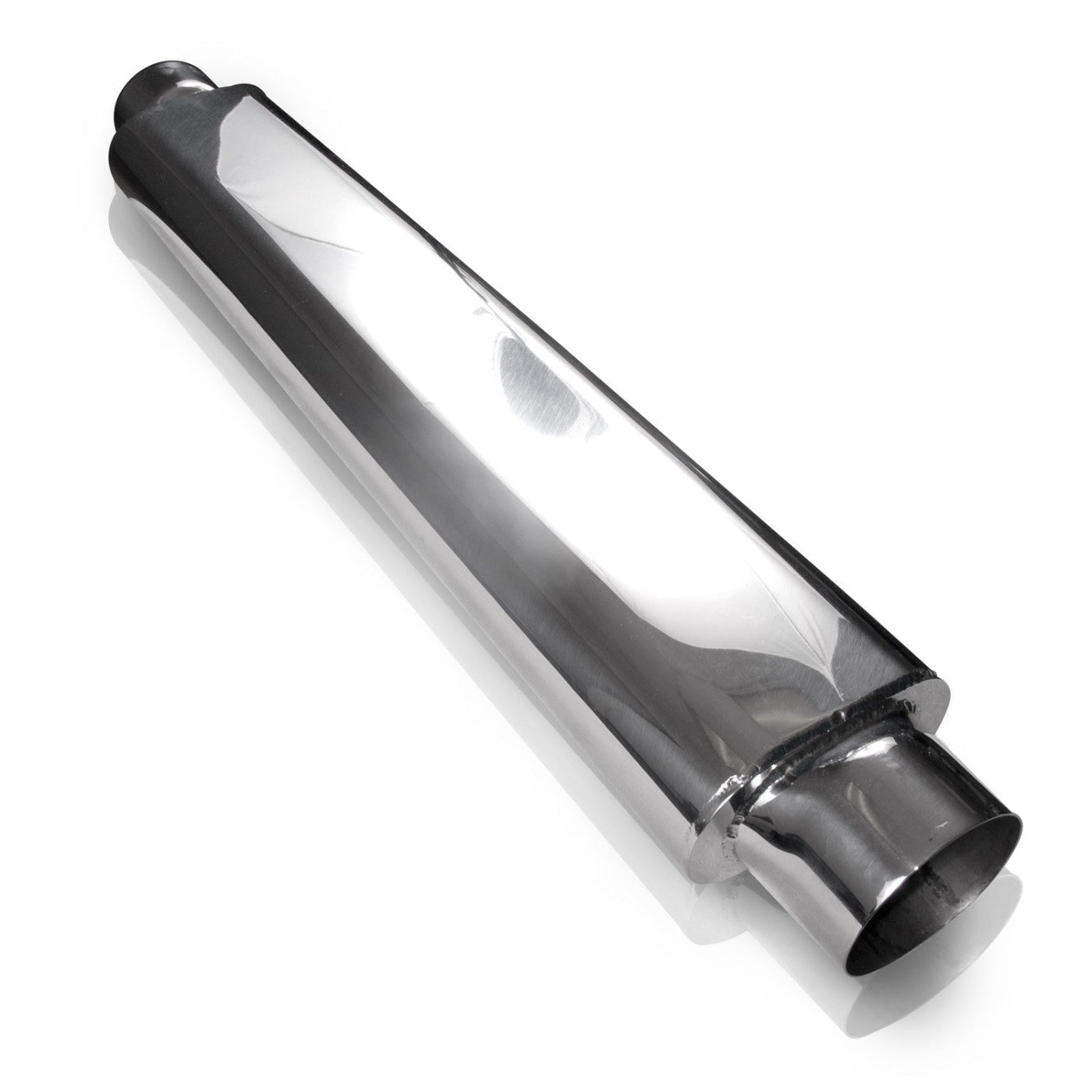Smooth Oval Muffler Stainless Steel Front View