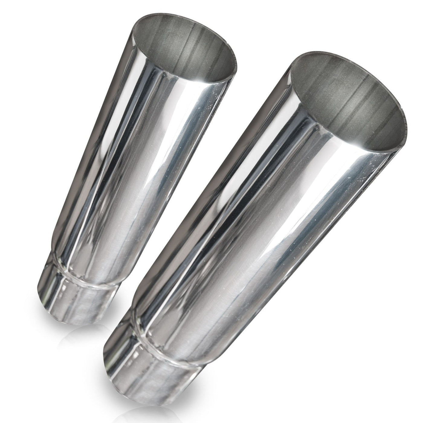 Straight-Cut Single-Wall Style Polished Exhaust Tip 304 Stainless Steel Front View