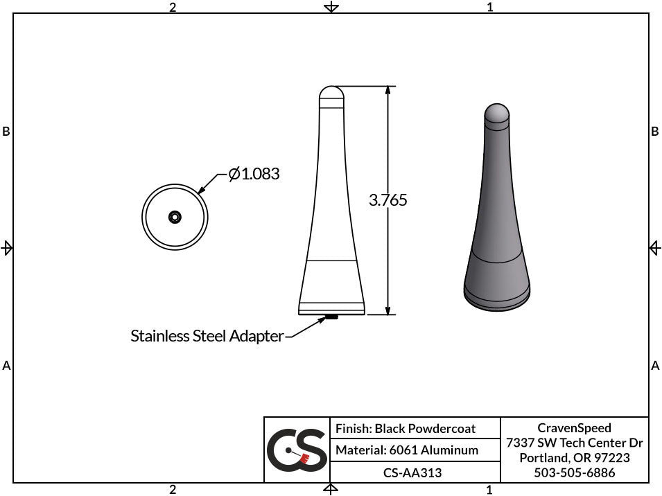 Mazda MX-5 Miata RF Stubby Antenna