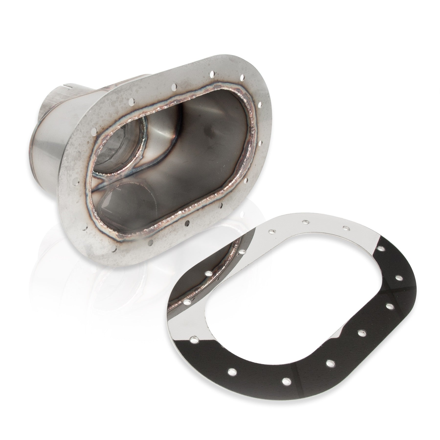 Through-Body Style Exhaust Tip 304 Stainless Steel Front View