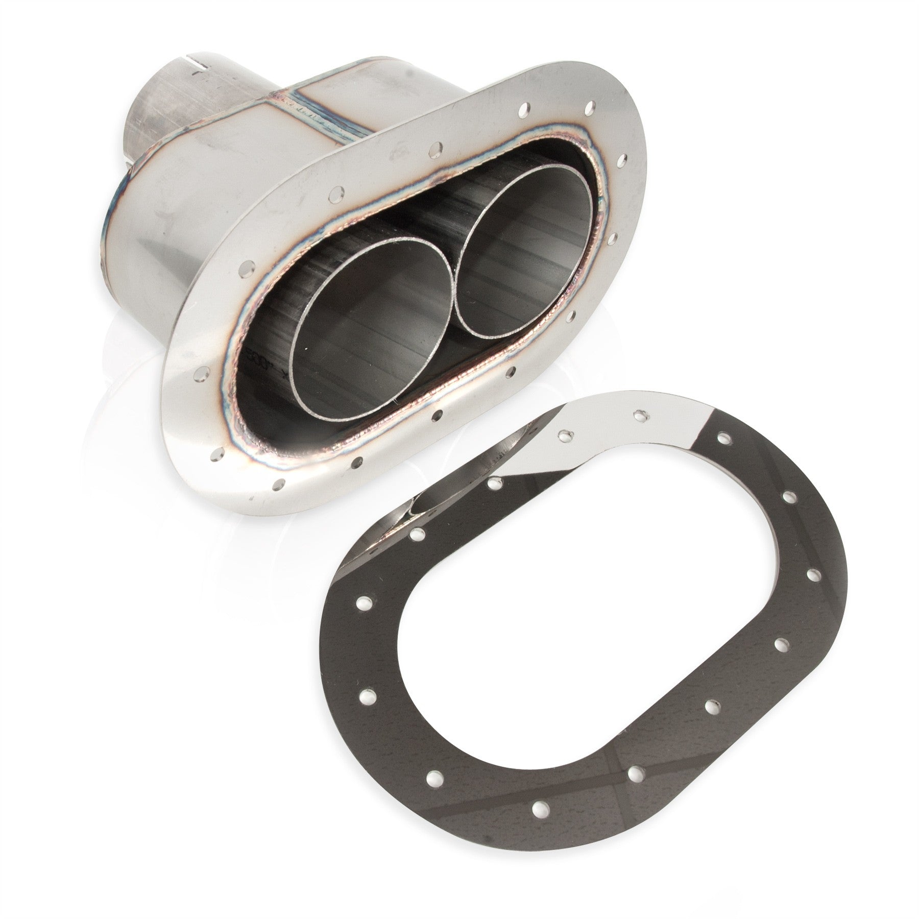 Through-Body Style Exhaust Tip 304 Stainless Steel Front View