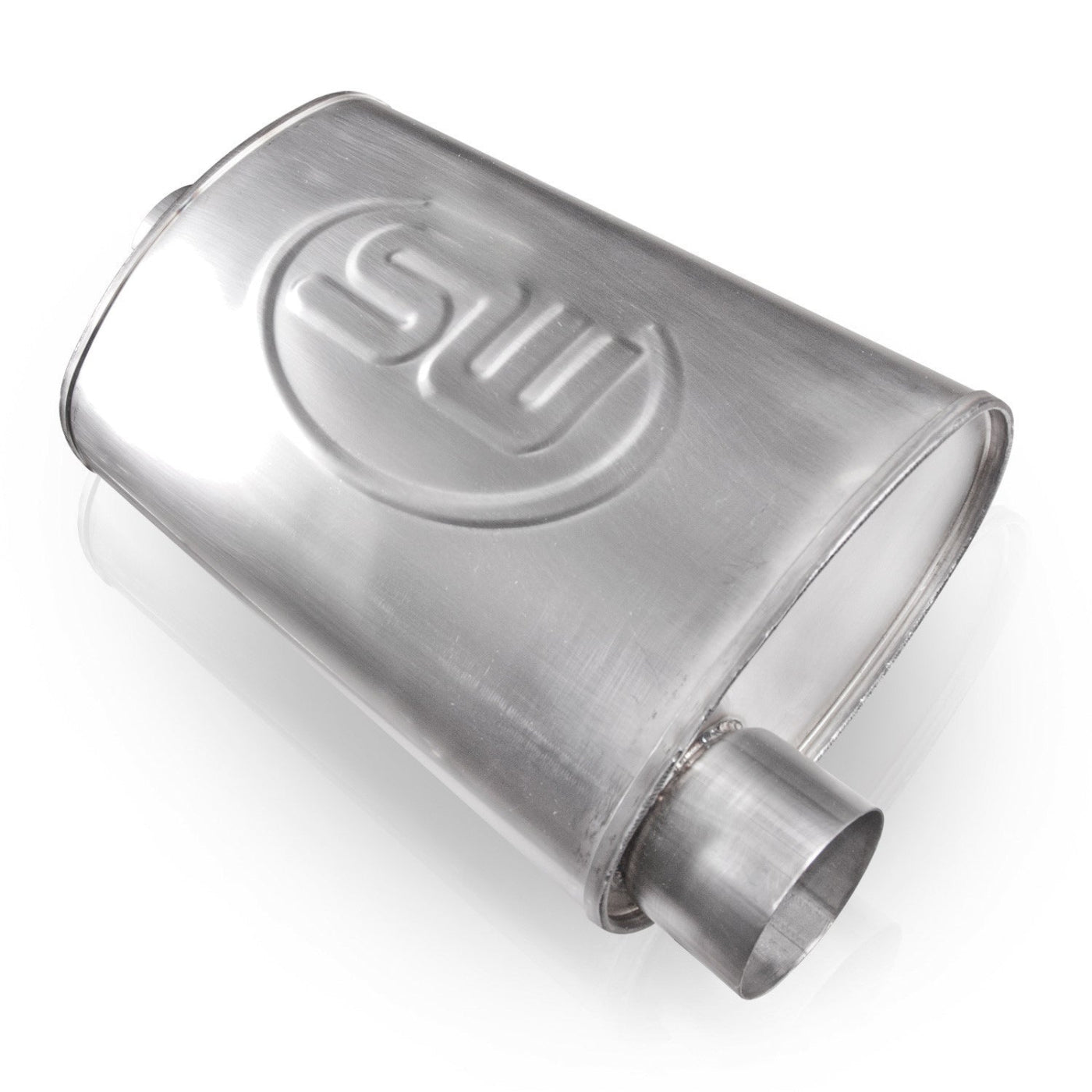 Turbo Chambered Muffler Stainless Steel Front View