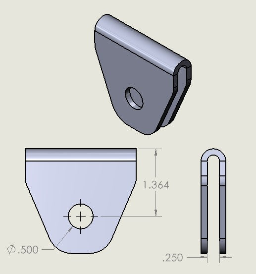 SDHQ Built Weld on Double Shear Limit Strap Mounting Tab