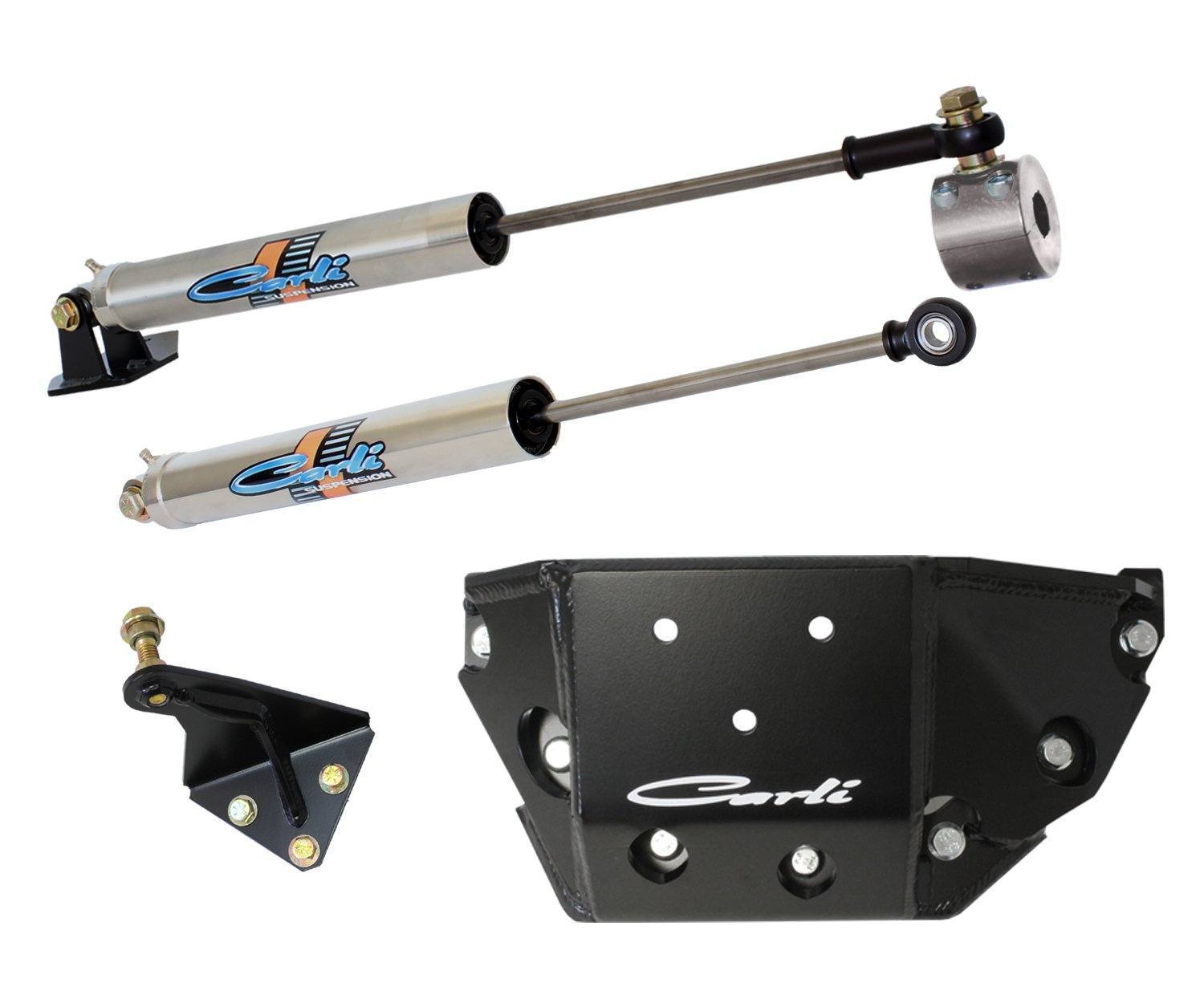 '03-08 Dodge Ram 2500/3500 Opposing "Y-Style" Steering Stabilizer Kit Display of Included Parts 