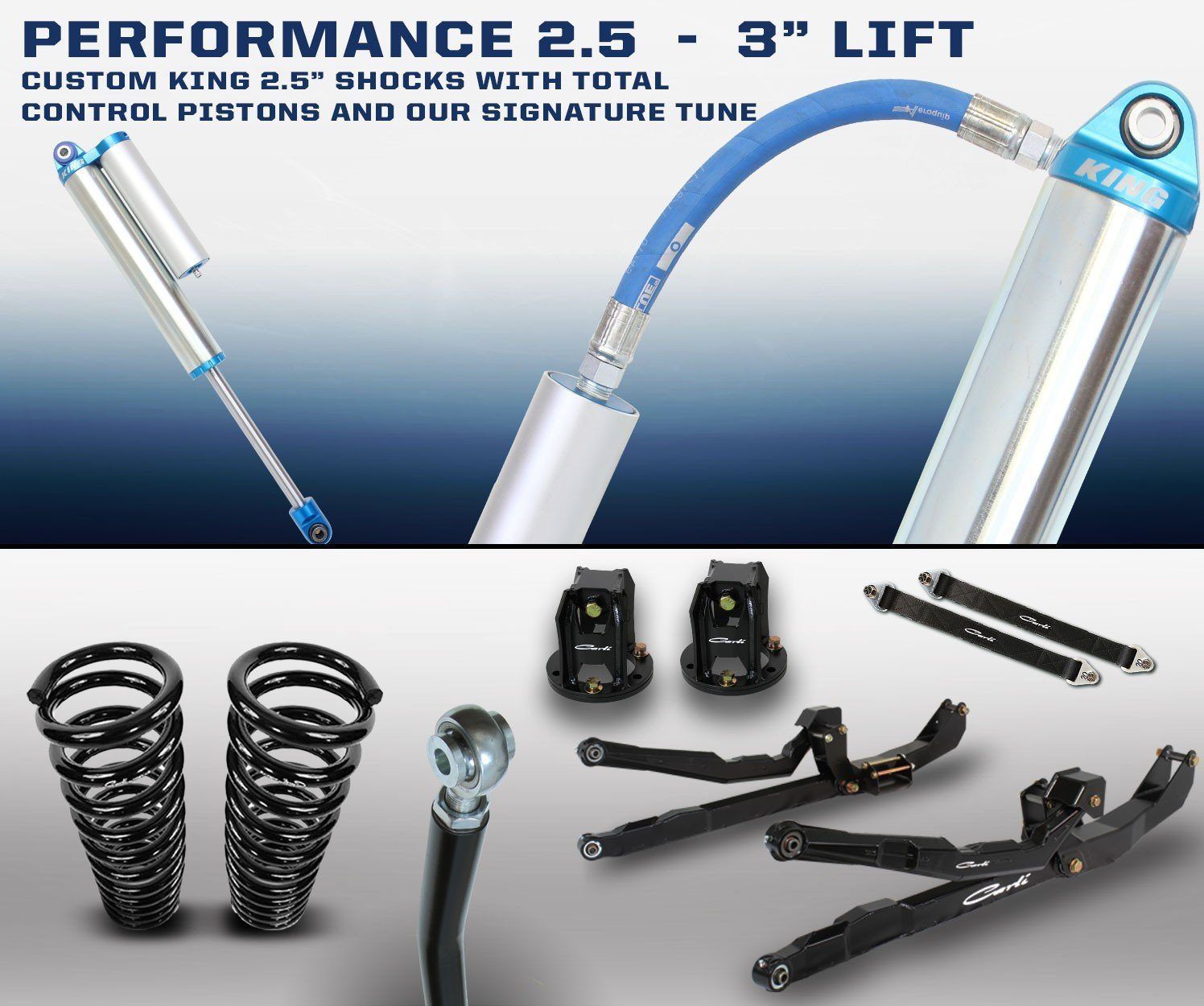 '03-09 Dodge Ram 2500/3500 2.5 Performance Long Arm System-3" Lift Suspension Carli Suspension description