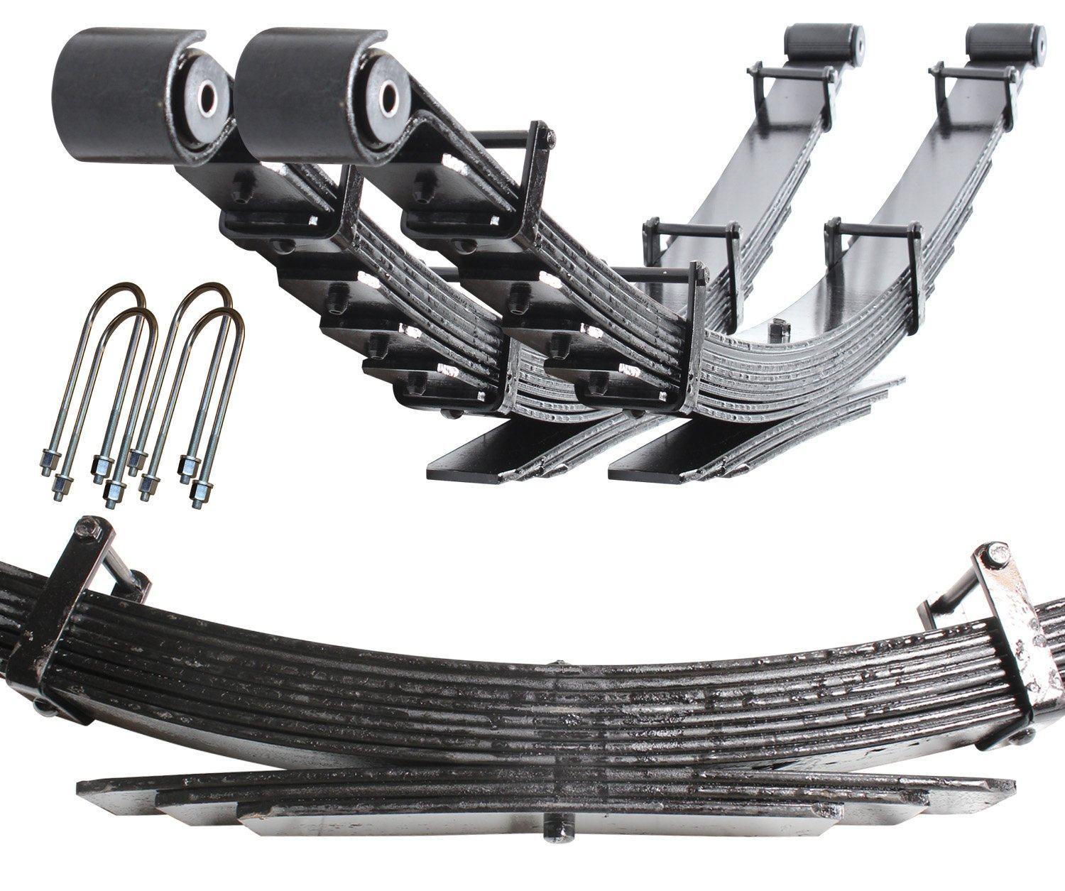 '03-12 Dodge Ram 2500/3500 Full Progressive Leaf Spring Pack-4" Lift Display of Included Parts 