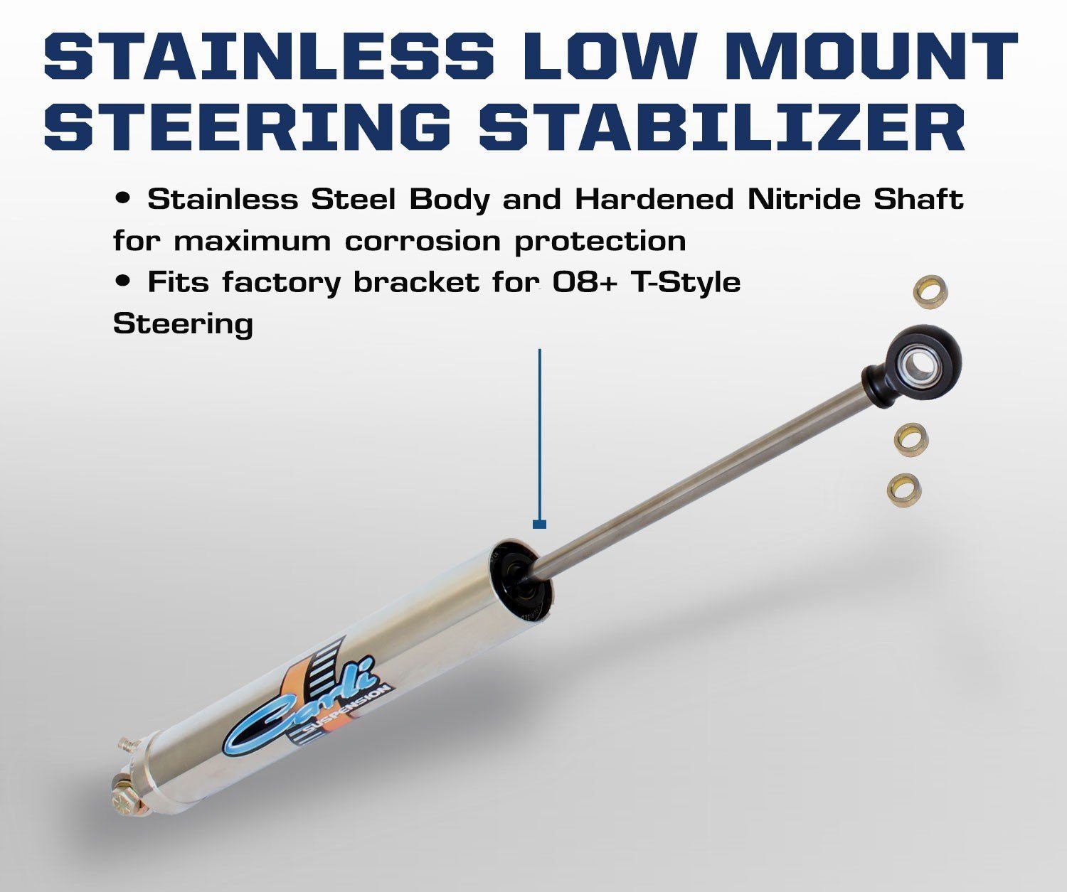 '08.5-12 Dodge Ram 2500/3500 Opposing "T-Style" Steering Stabilizer Kit Display and Benefits 