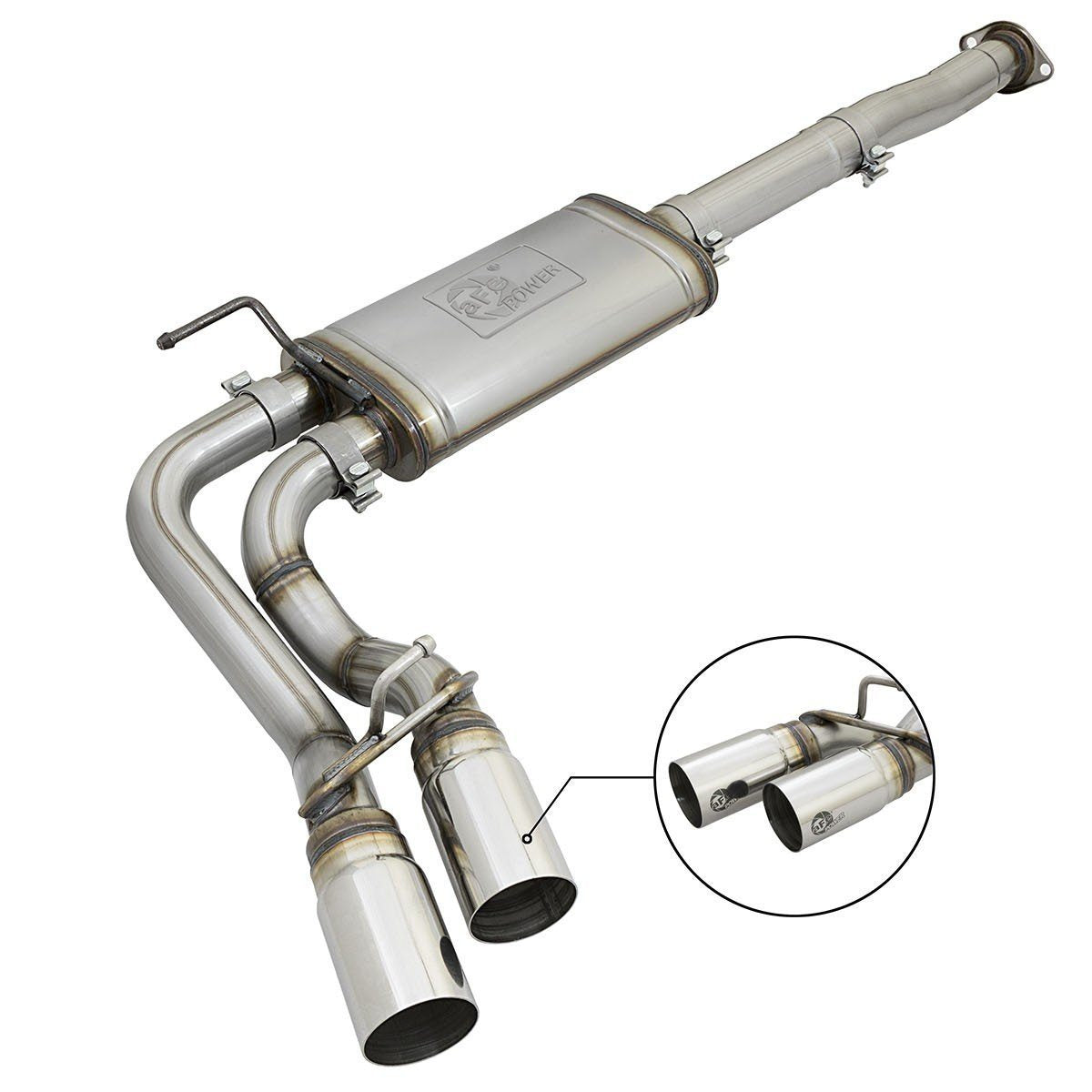 05-15 Toyota Tacoma 3" Rebel Series Stainless Steel Cat w/polished Exhaust Tip AFE Power display