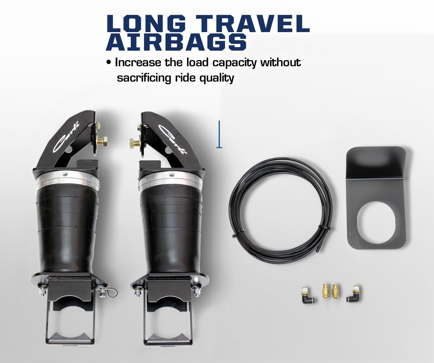 '05-16 Ford F250/350 Carli Suspension Long Travel Air Bag Kit Display and benefits 