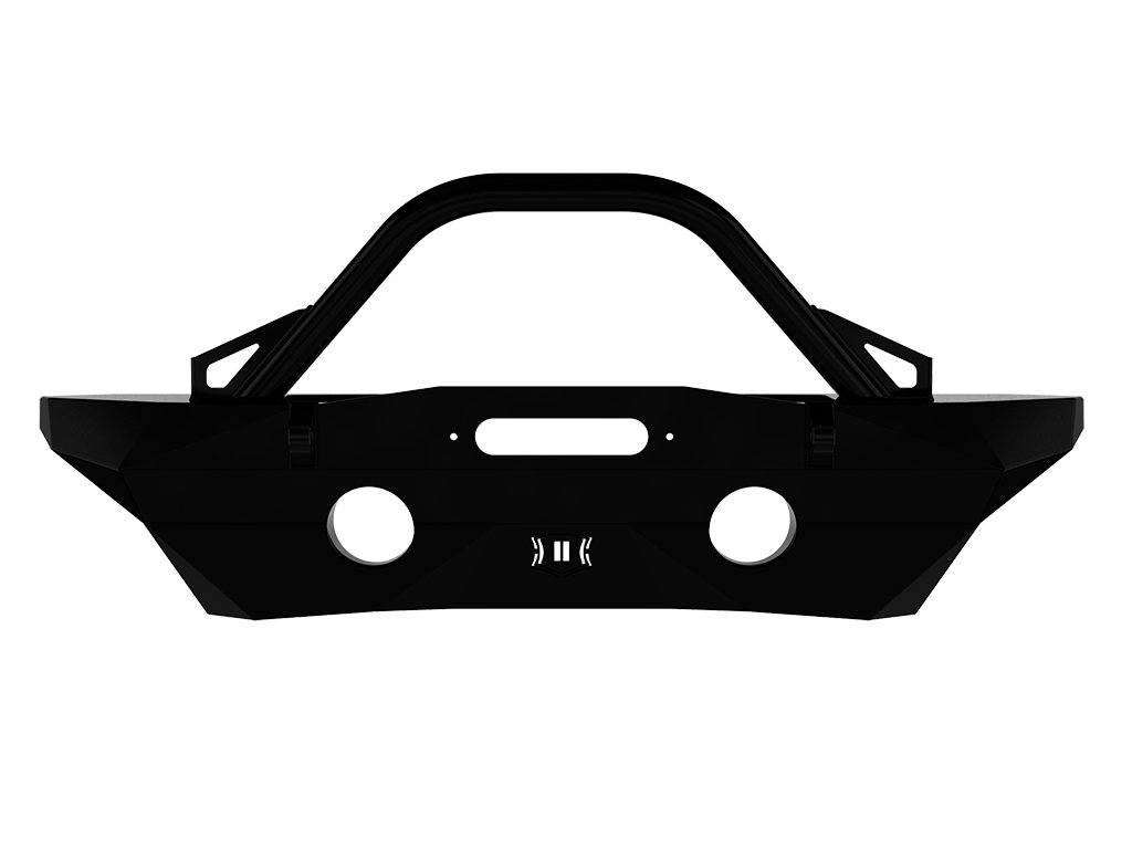 07-18 Jeep JK Pro Series Mid-Width Bumper Rec Winch Mount W/ Bar Impact Series Off-Road Armor (front view)