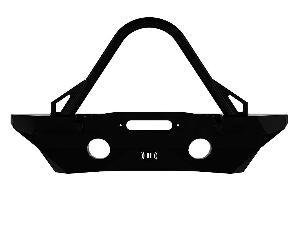 07-18 Jeep JK Pro Series Mid-Width Bumper Rec Winch Mount W/ Stinger Impact Series Off-Road Armor (front view)