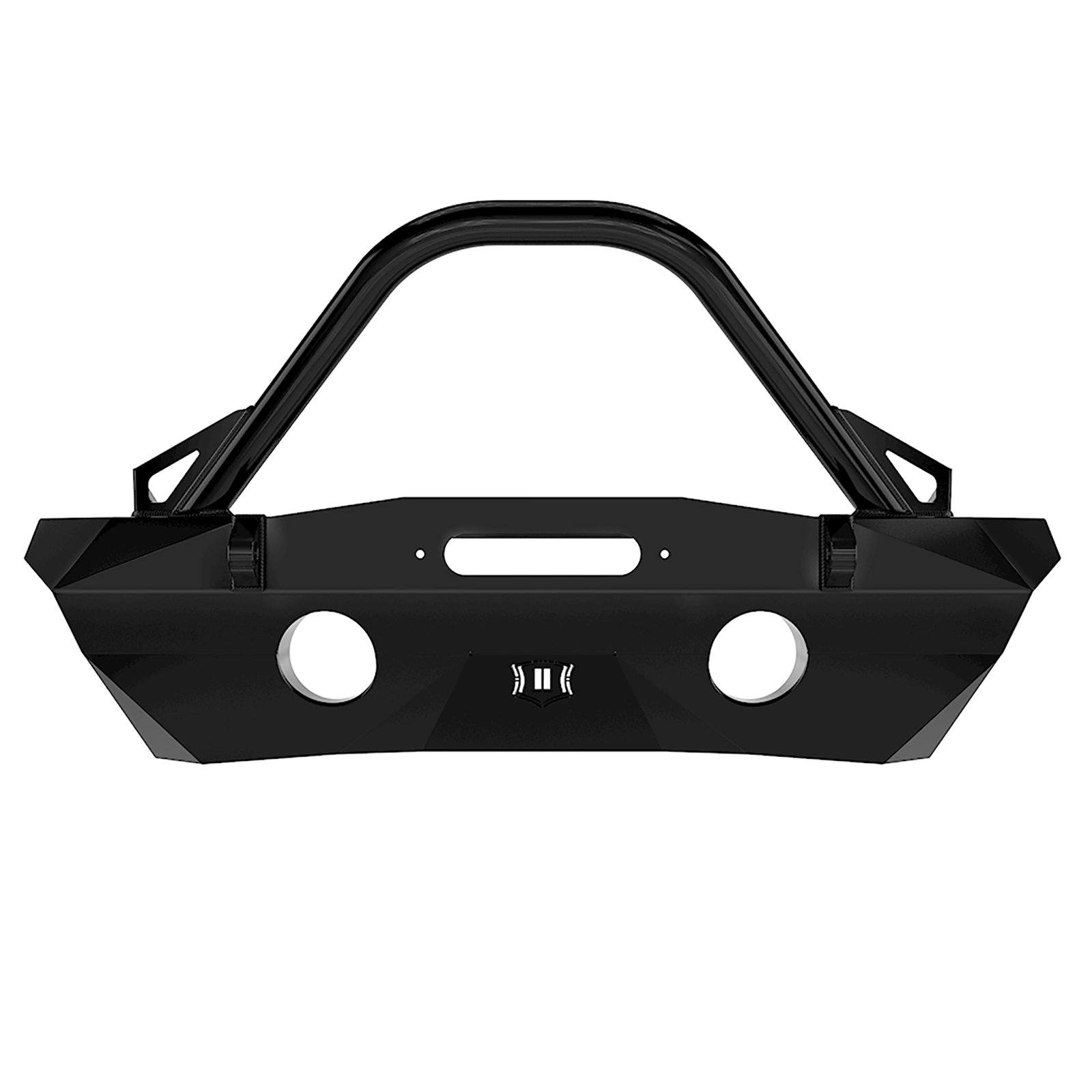 07-18 Jeep JK Pro Series Winch Mount Front Bumper W/ Bar & Tabs Impact Series Off-Road Armor (front view)