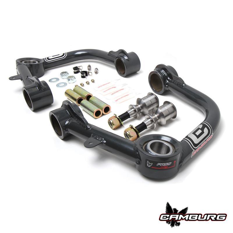 '08-21 Toyota Land Cruiser 200 Series Camburg 1.25" Uniball Upper Control Arms Display of Included Parts 