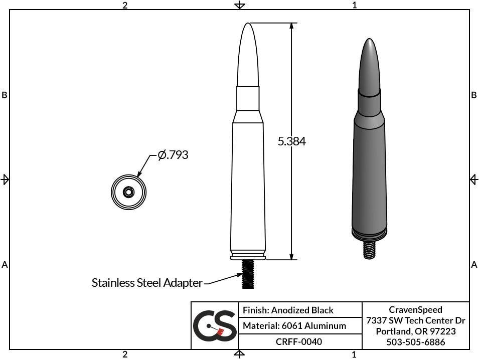 '09-20 Ford F150 Bullet Style Stubby Antenna Communication CravenSpeed design