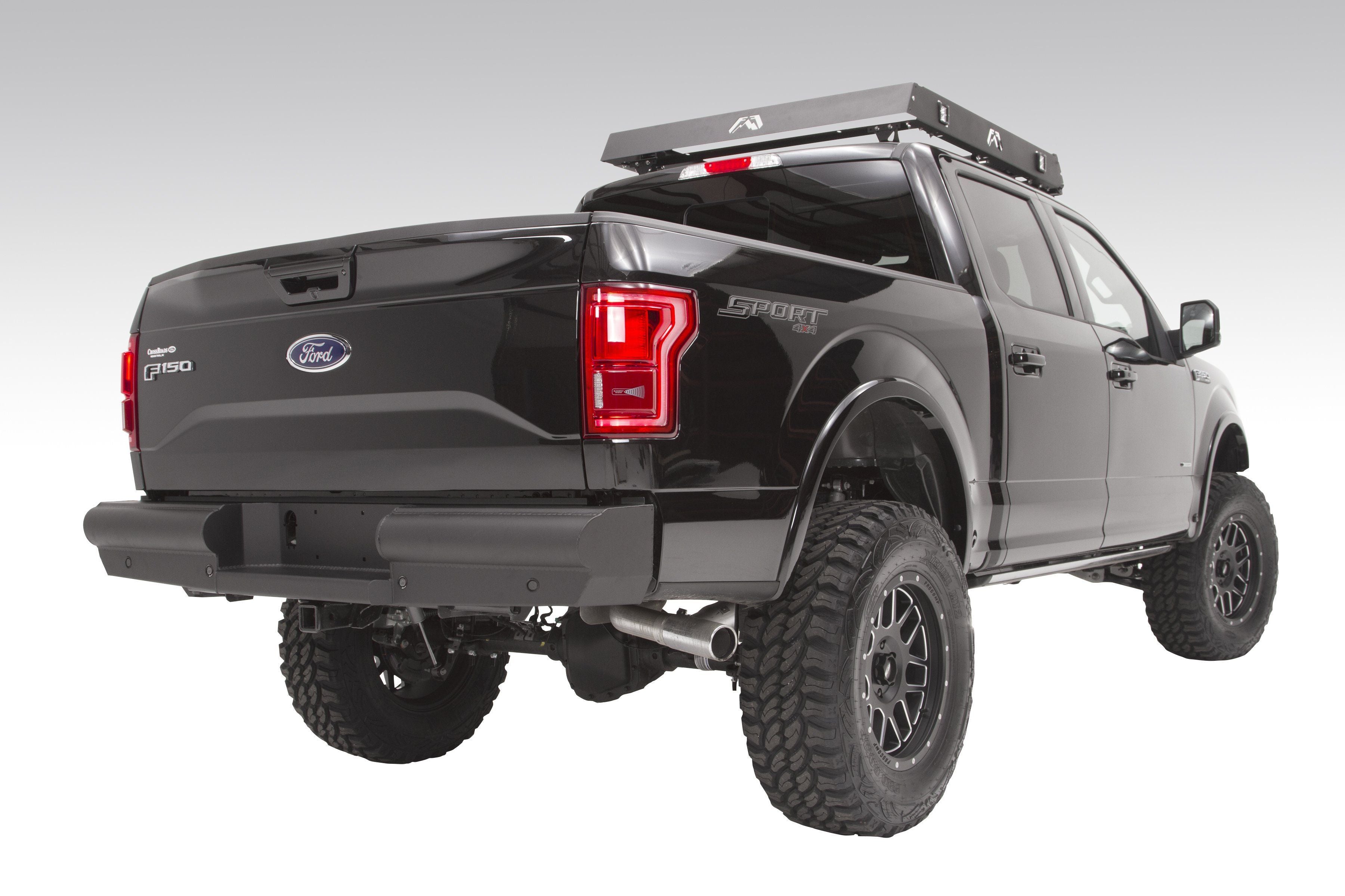 09-20 Ford F150 Elite Black Steel Series Rear Bumper Display on Vehicle 