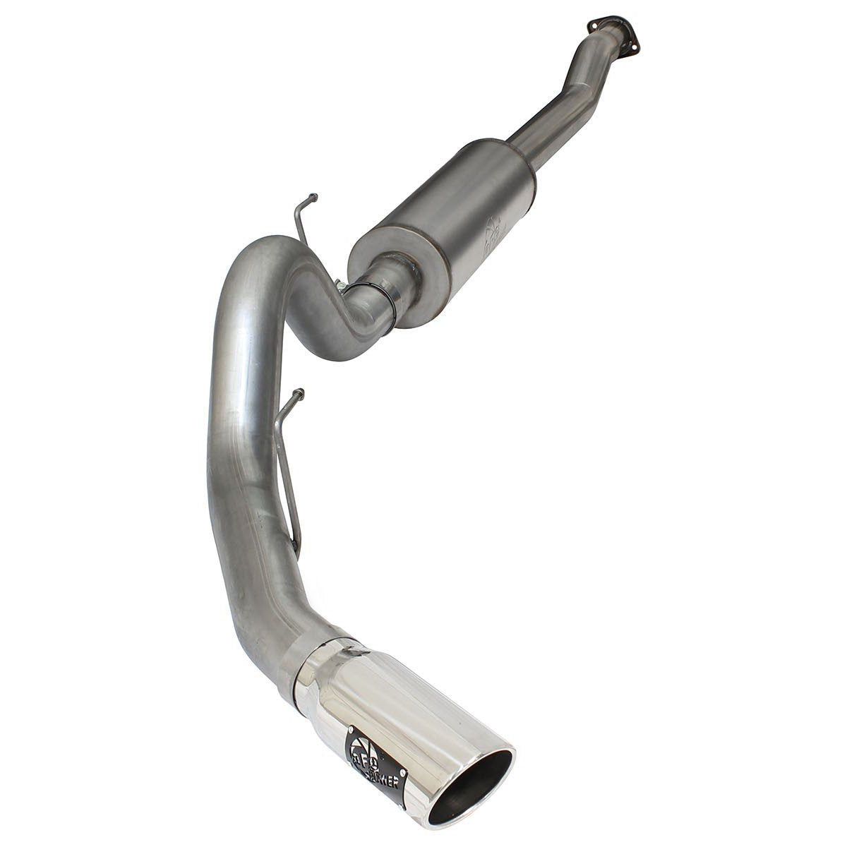11-14 Ford F150 ATLAS Series 4" 409 Stainless Steel Cat Back Exhaust System AFE Power V6-3.5L EcoBoost w/polished Exhaust Tip display