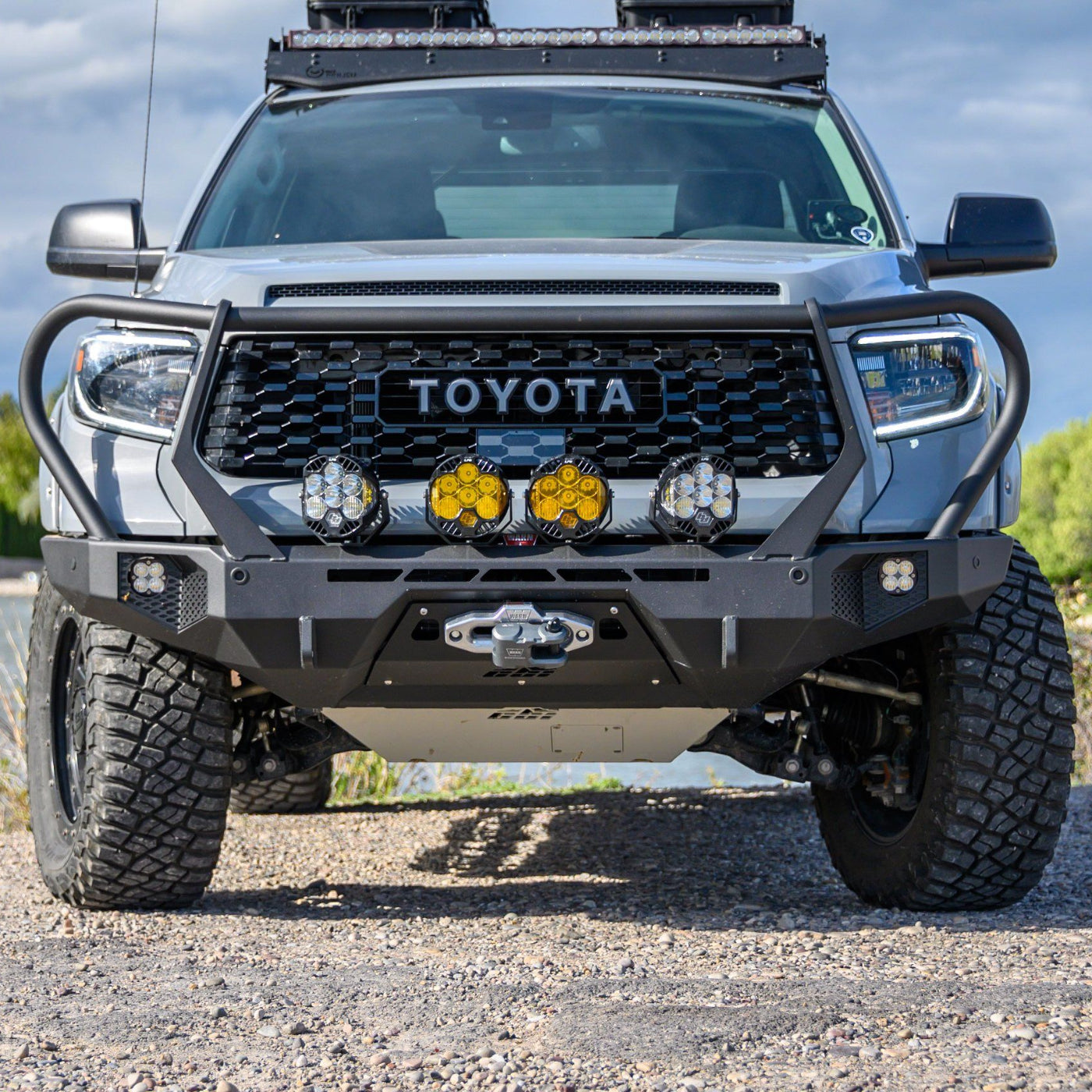 '14-21 Toyota Tundra CBI Off-Road Adventure Front Bumper Display on vehicle 