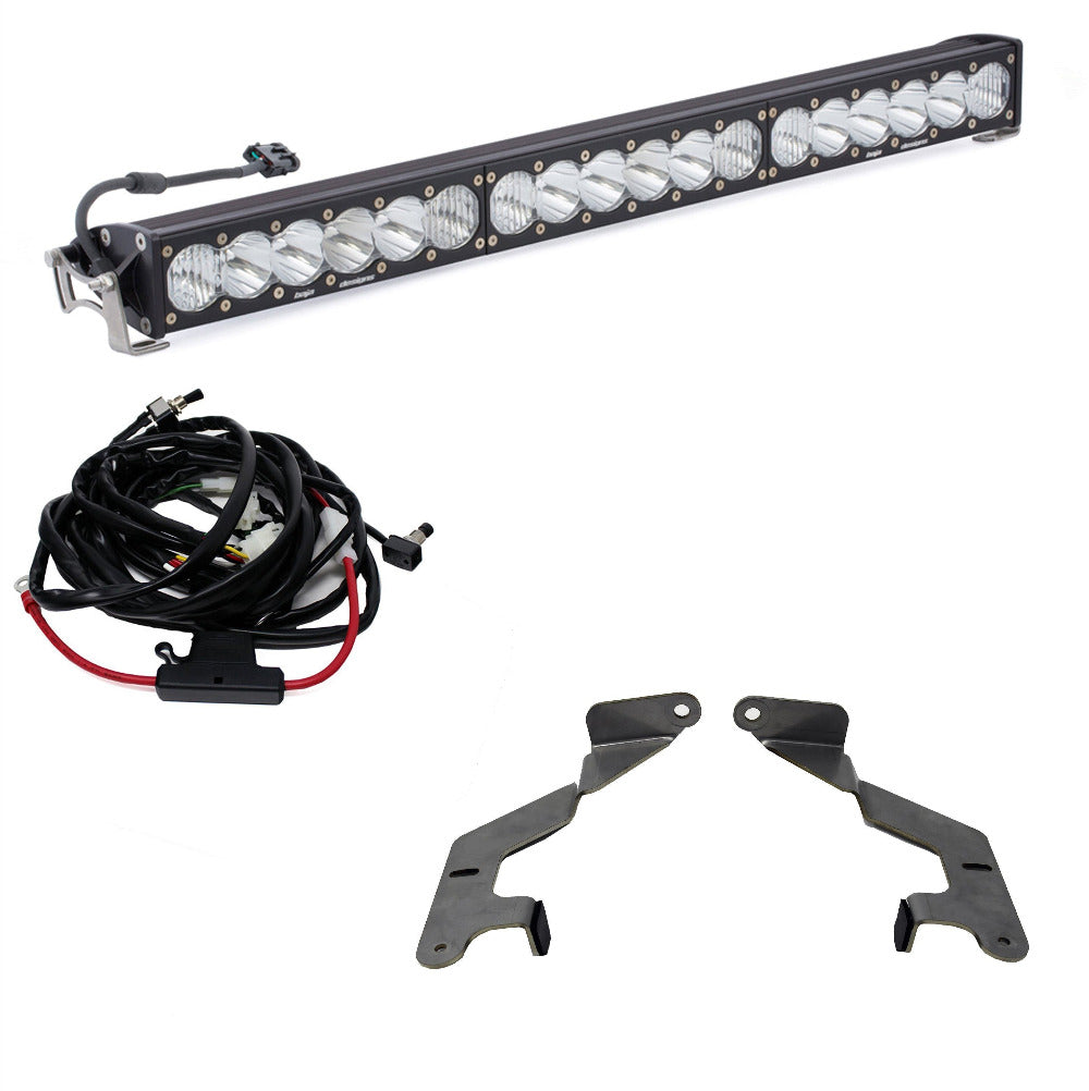 '14-21 Toyota Tundra Lower Bumper 30" Light Bar Kit Baja Designs Display of Included Parts 