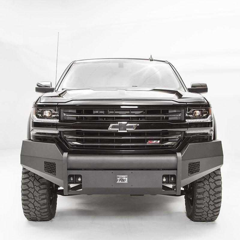 '16-18 Chevrolet 1500 Black Steel Elite Series Front Bumper w/No Grill Guard  Fab Fours 