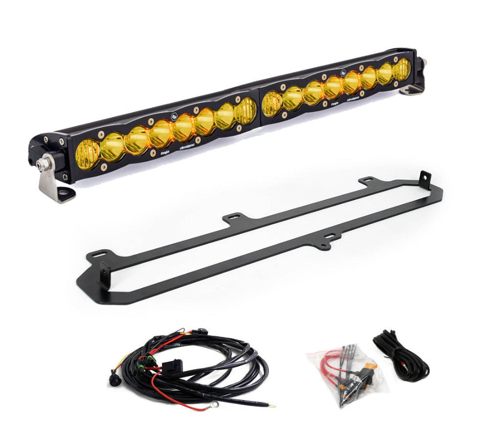 '22-23 Toyota Tundra TRD Grille Baja Designs 20" S8 OEM Replacement LED Light Bar Kit Display of Included Parts 