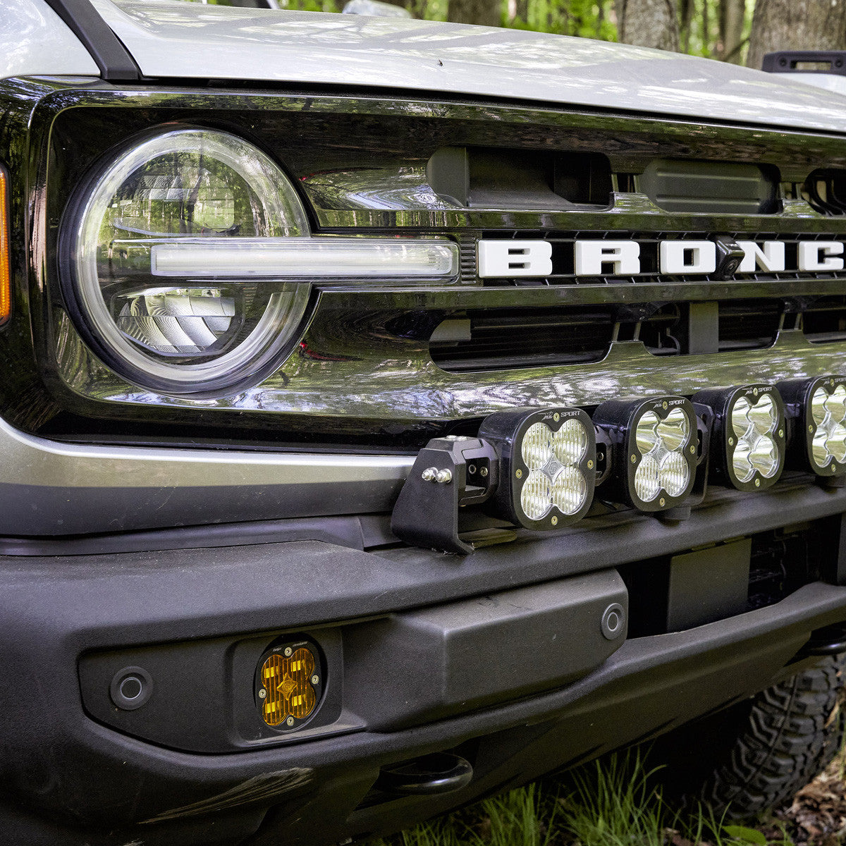 '21-23 Ford Bronco Baja Designs SAE Fog Light Kit w/ OE Plastic Bumper display on Vehicle