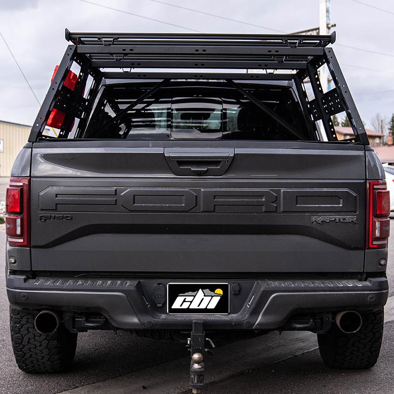 '10-22 Ford Raptor CBI Off-Road Cab Height Bed Rack Display on vehicle