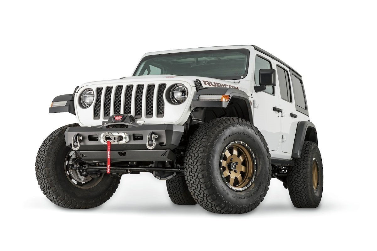 '18-23 Jeep JL Elite Series Stubby Bumper Without Bullbar Warn Industries display