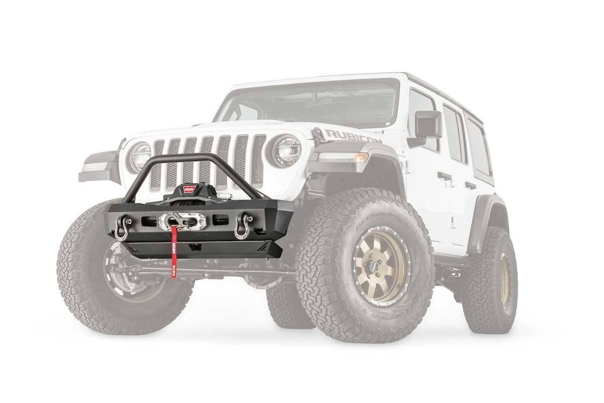 '18-23 Jeep JL Elite Series Stubby Bumper With Bullbar Warn Industries display