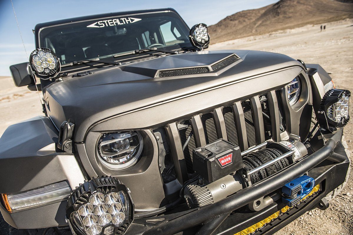 '18-23 Jeep JL Stealth Grille Kit Fiberglass Fiberwerx close-up