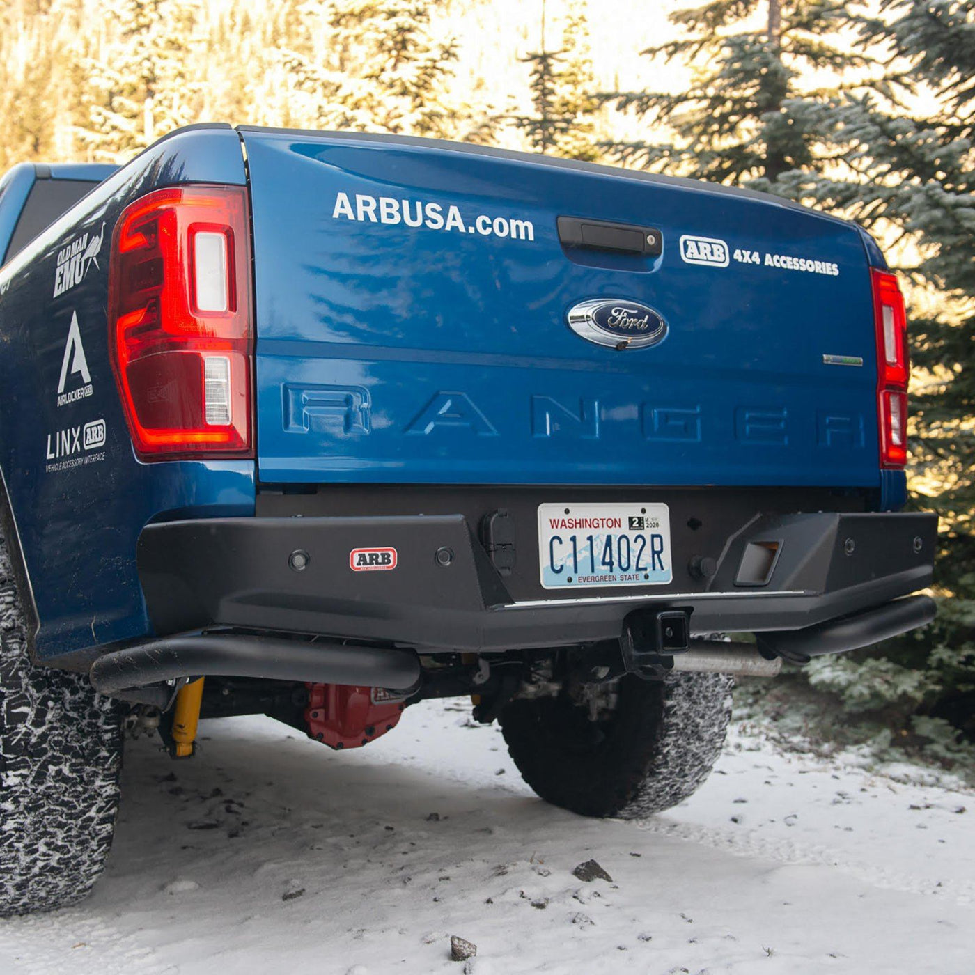 '19-20 Ford Ranger Summit Series Rear Bumper ARB display on Vehicle (Rear View)