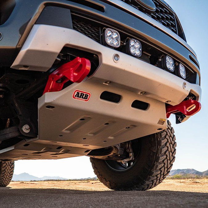 '19-23 Ford Ranger Under Vehicle Protection Kit Bumper ARB display on Vehicle in Installation Location (Bottom View)