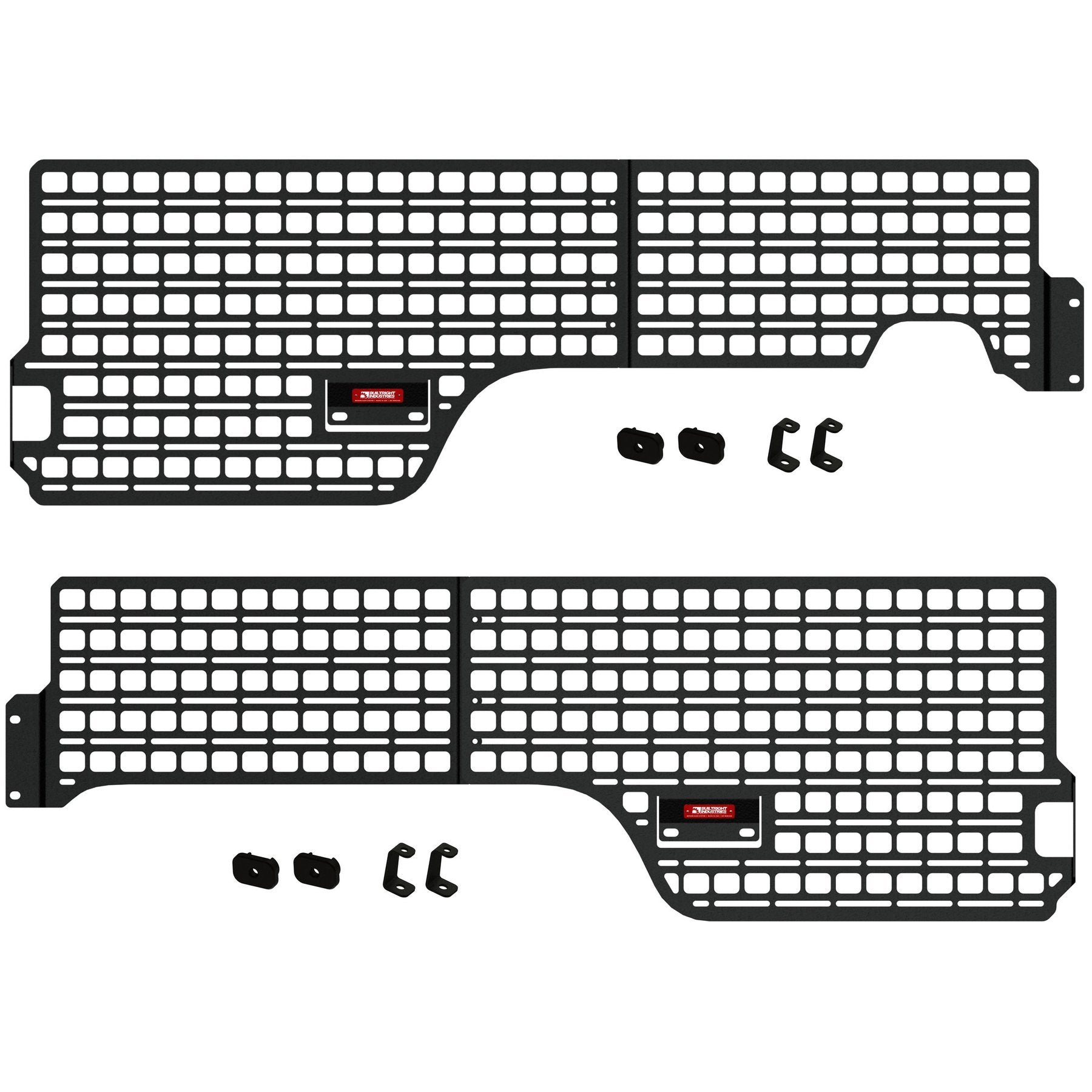 '19-23 Ford Ranger BuiltRight Bedside Rack System 4 Panel Kit Display of Included Parts 