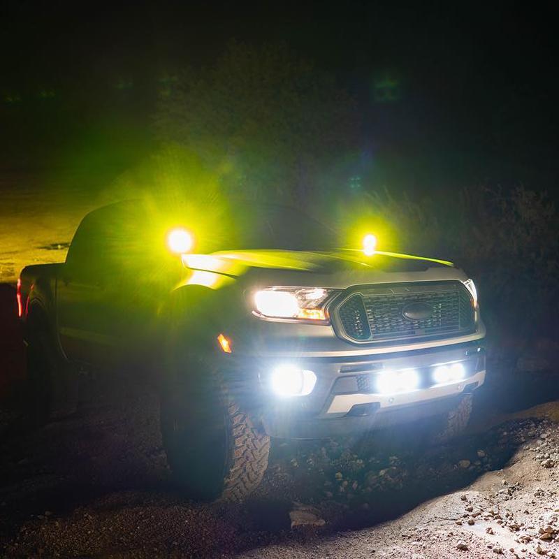 '19-22 Ford Ranger Fog Light Pocket Kit Lighting Baja Designs display on Vehicle (In Use)