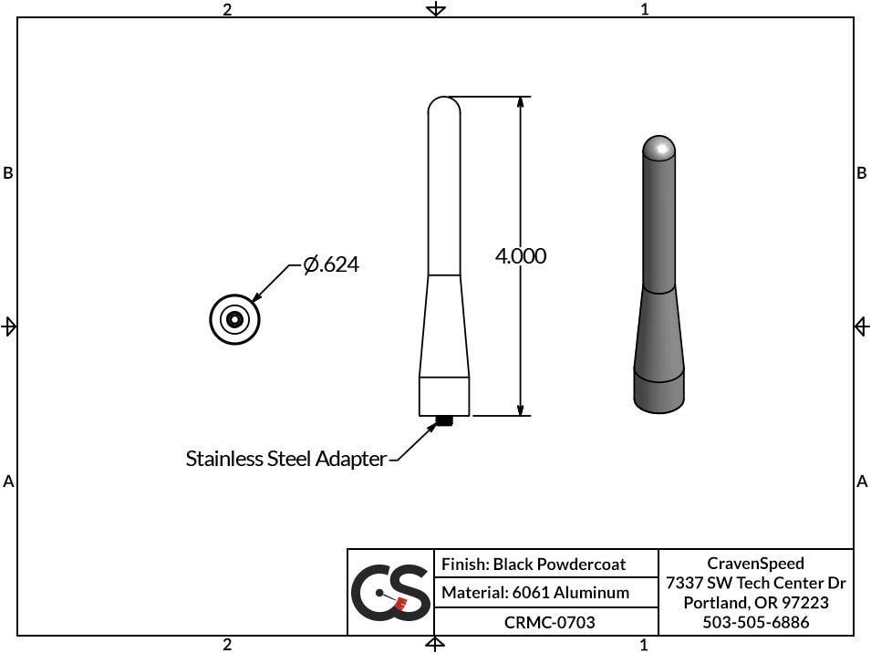 '19-23 Ford Ranger Original Stubby Antenna Communication CravenSpeed  design