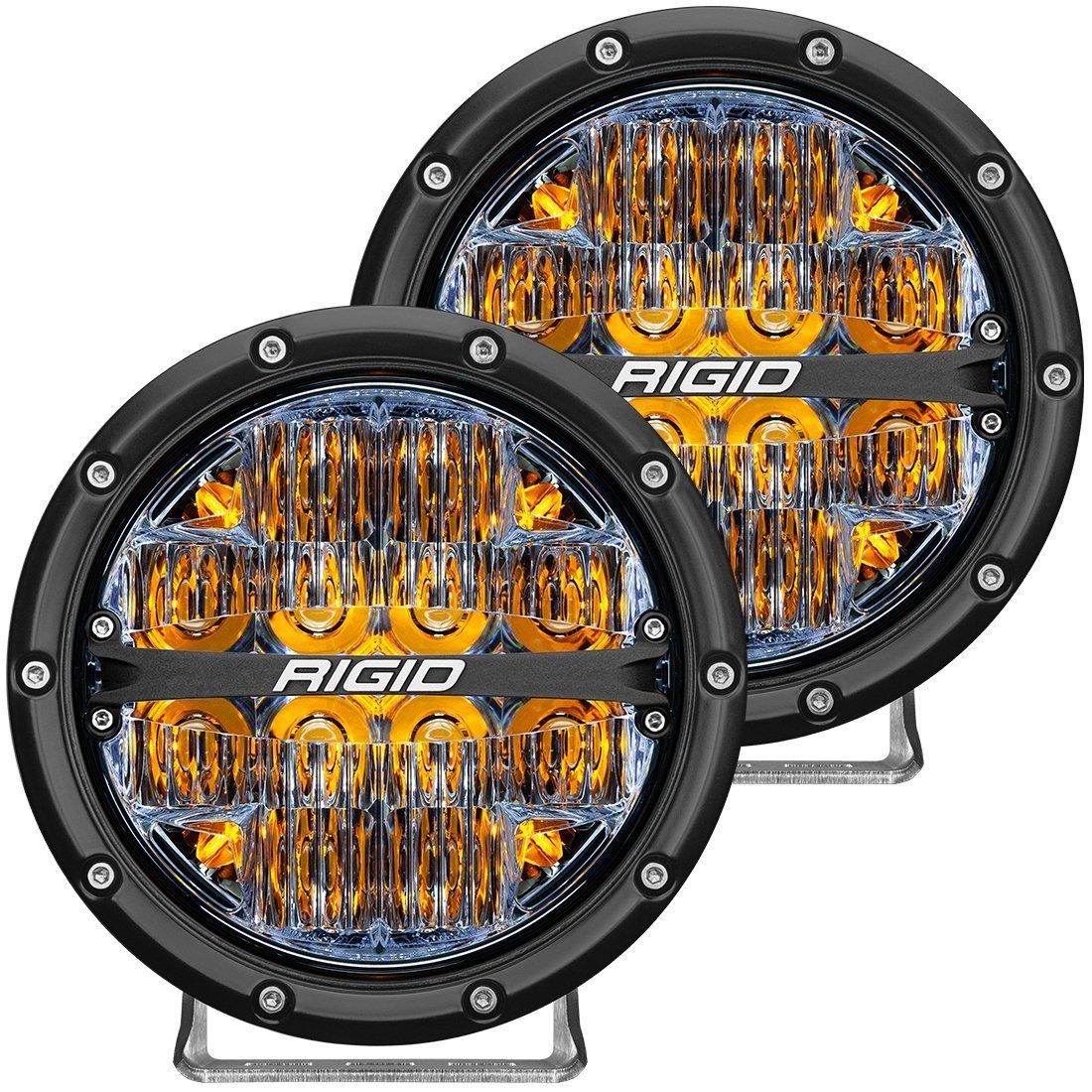 360 Series 6" LED OE Off-Road Fog Light Pair Lighting Rigid Industries Amber Drive display