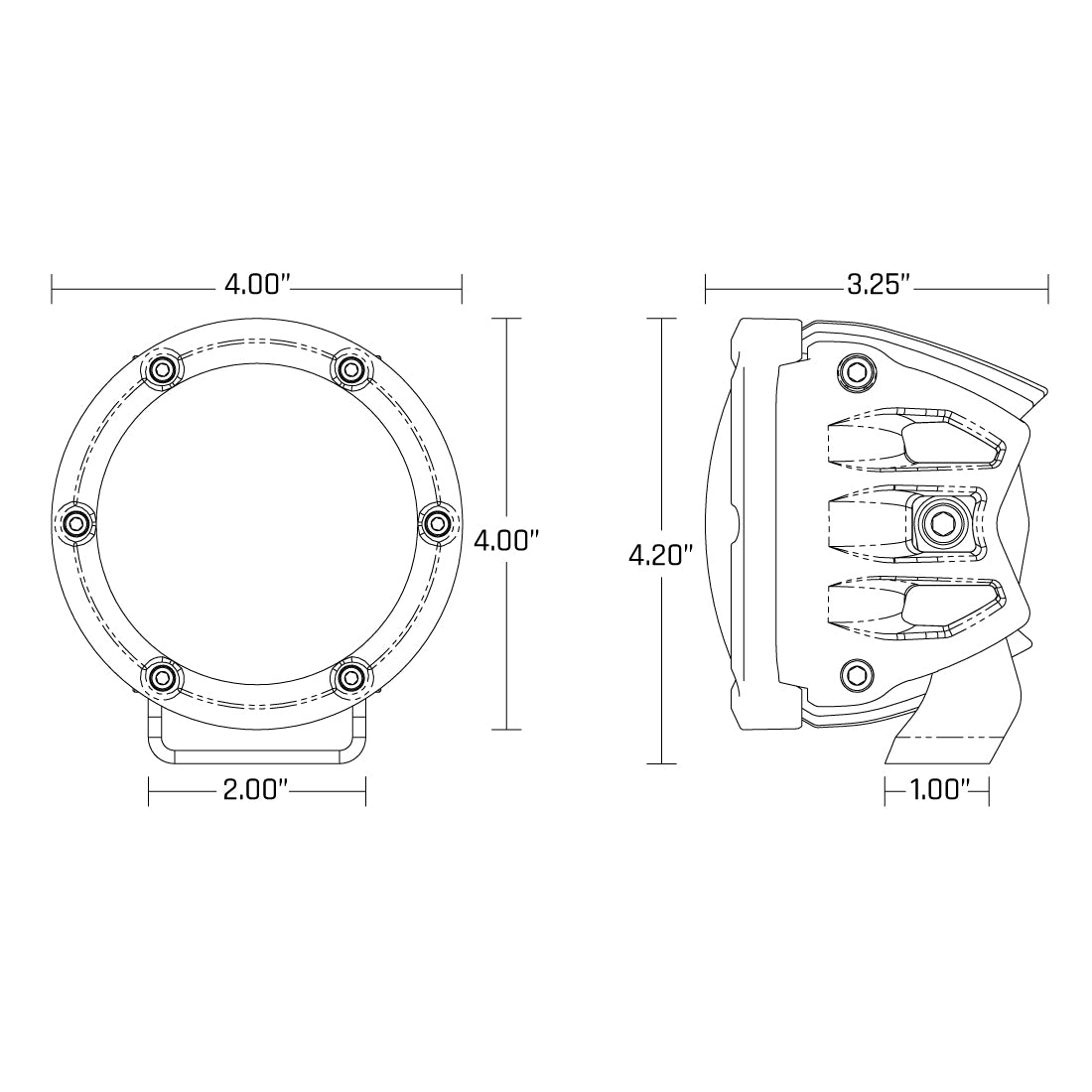 Rigid Industries 360 Series SAE 4" Fog Light Yellow/White-Pair design