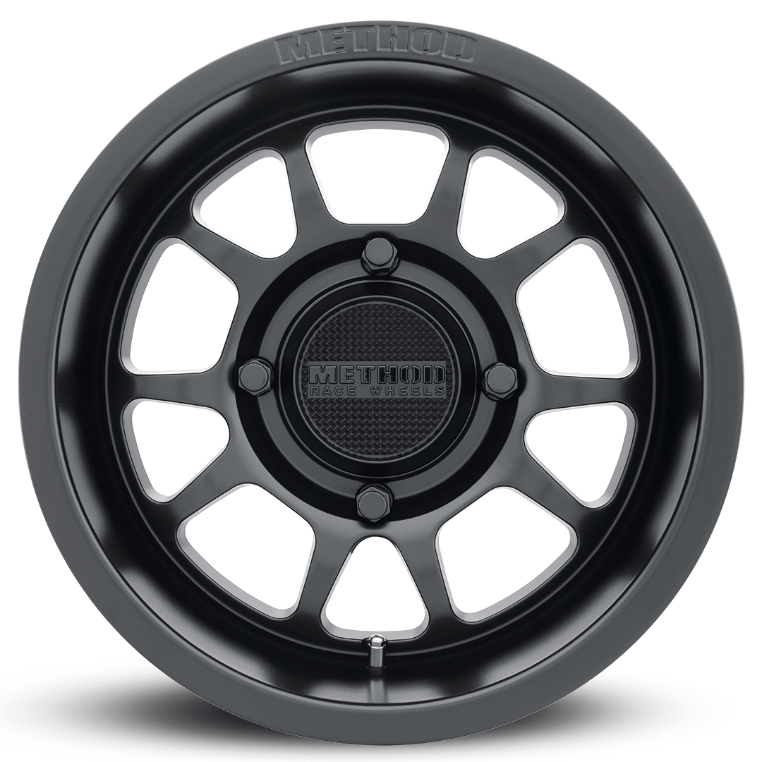 MR409 UTV Bead Grip Wheels Matte Black Wheel Method (front view)