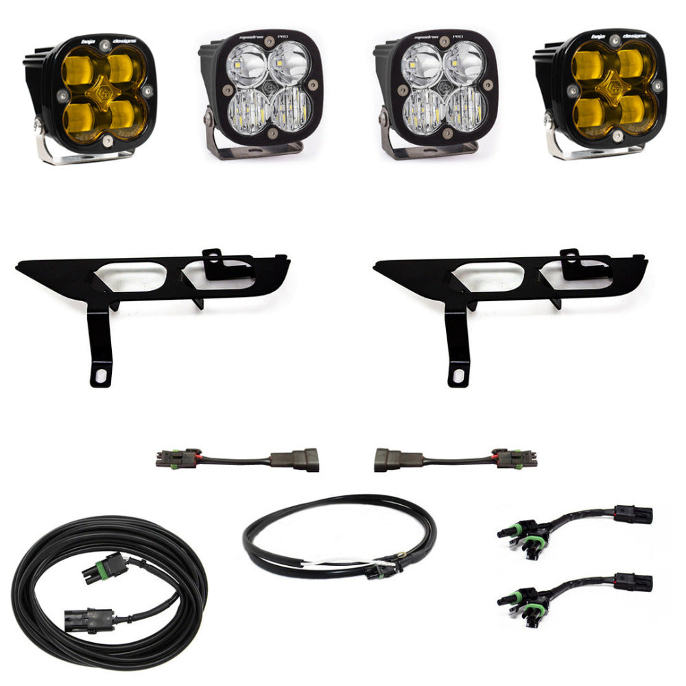 '21-22 Ford F150 Baja Designs Squadron Sport Fog Light Pocket Kit Lighting Baja Designs Display of Included Parts 